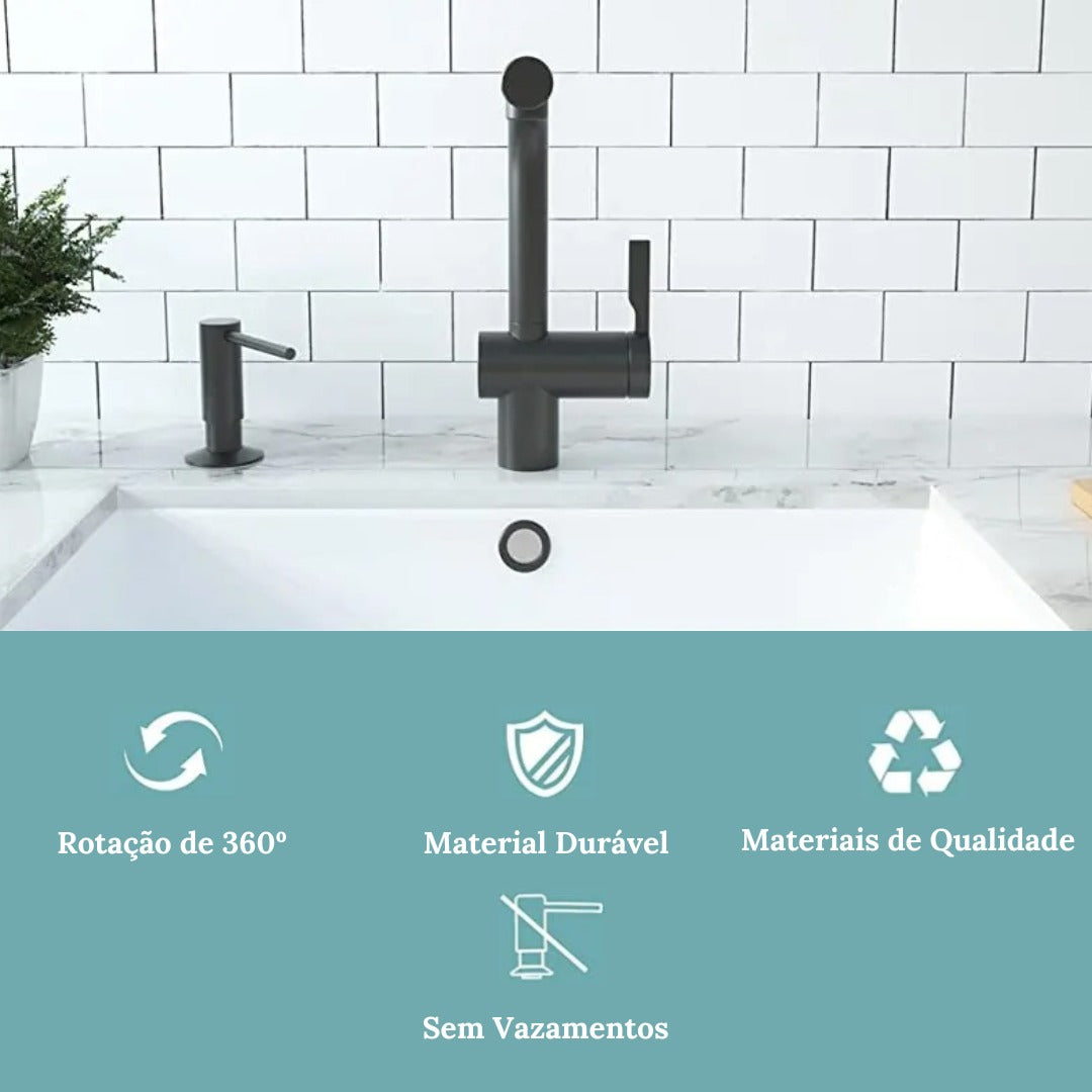 Dosador de Pia em Aço Escovado - Praticidade e Estilo para sua Cozinha