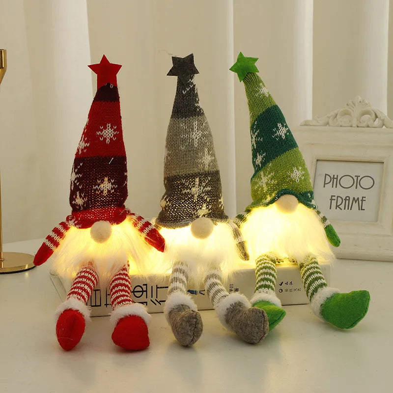 Enfeites Natalinos Gnomos com Pernas Longas para Decoração de Natal