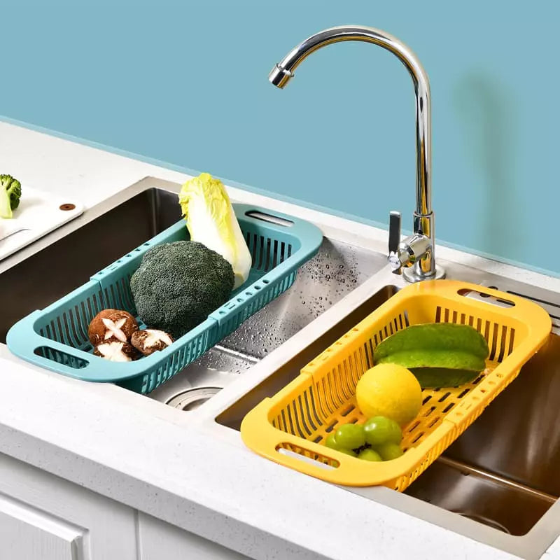 Escorredor de Alimentos Cesto de Drenagem Expandível para Cozinha