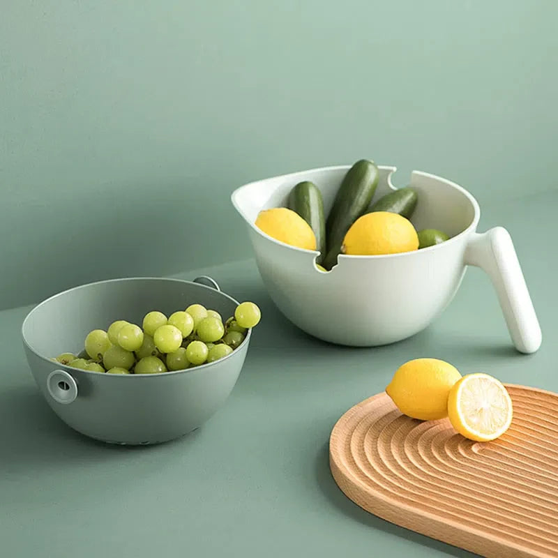 Escorredor de Macarrão e Cesto para Frutas 2 em 1 - Prático e Multifuncional