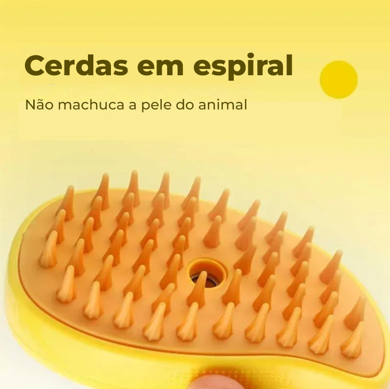 Escova a Vapor Recarregável para Higiene de Gatos - Limpeza Eficiente e Prática