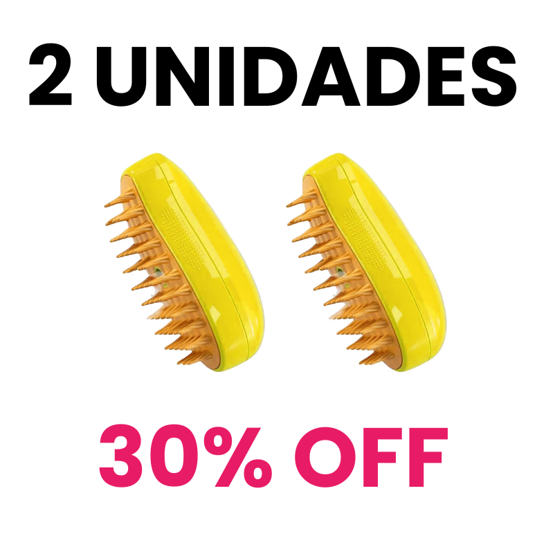 Escova a Vapor Recarregável para Higiene de Gatos - Limpeza Eficiente e Prática