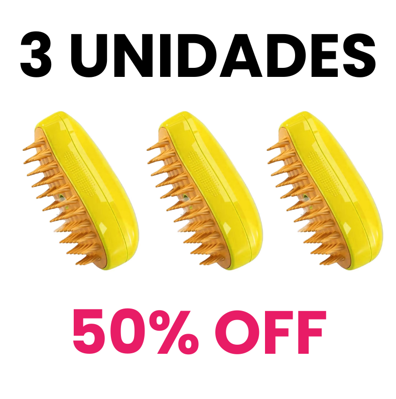 Escova a Vapor Recarregável para Higiene de Gatos - Limpeza Eficiente e Prática