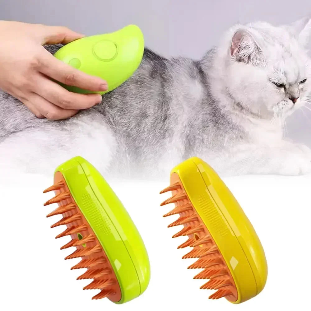 Escova a Vapor Recarregável para Higiene de Gatos - Limpeza Eficiente e Prática