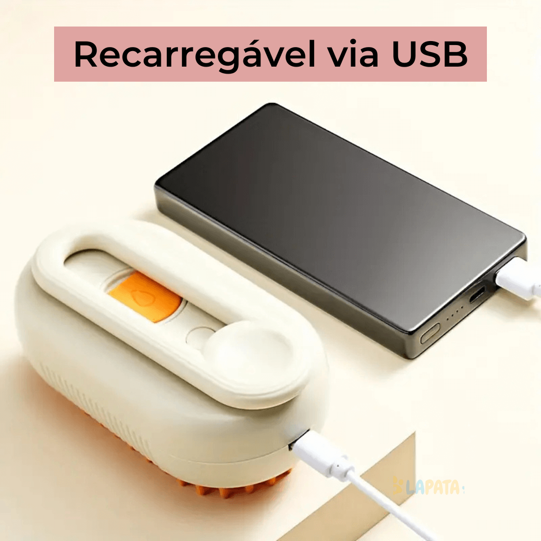 Escova a Vapor para Pets com Spray – Limpeza e Cuidados para Animais de Estimação