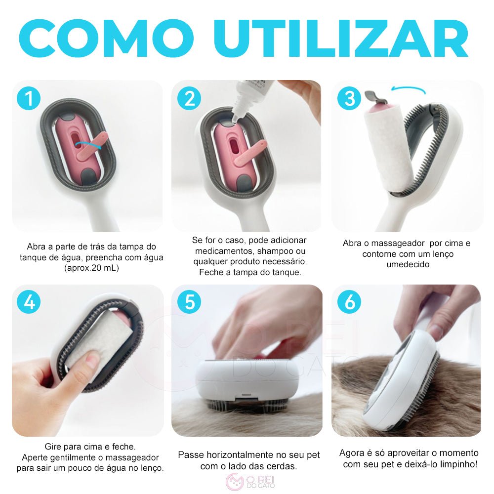 Escova de Limpeza a Vapor para Superfícies com Água