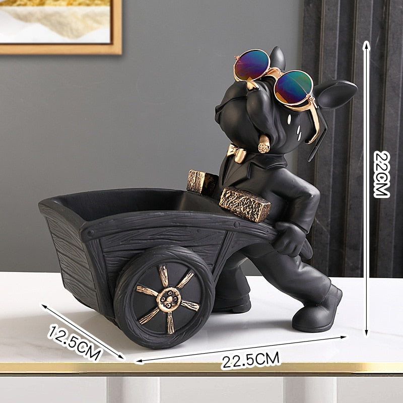 Escultura Decorativa de Bulldog Francês para Decoração de Ambientes