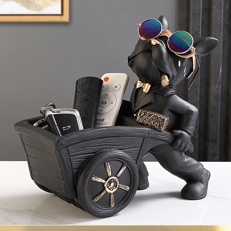 Escultura Decorativa de Bulldog Francês para Decoração de Ambientes