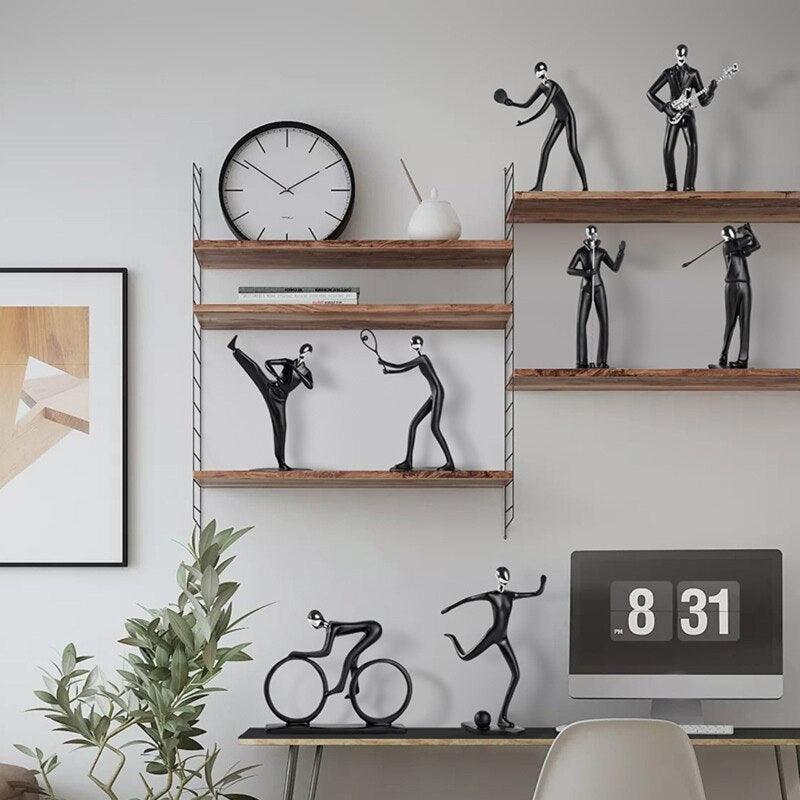 Escultura de Atletas en Resina - Decoración Deportiva para Hogar