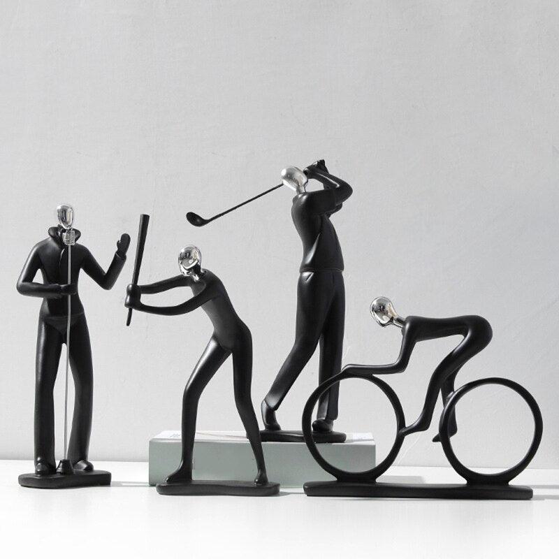 Escultura de Atletas en Resina - Decoración Deportiva para Hogar