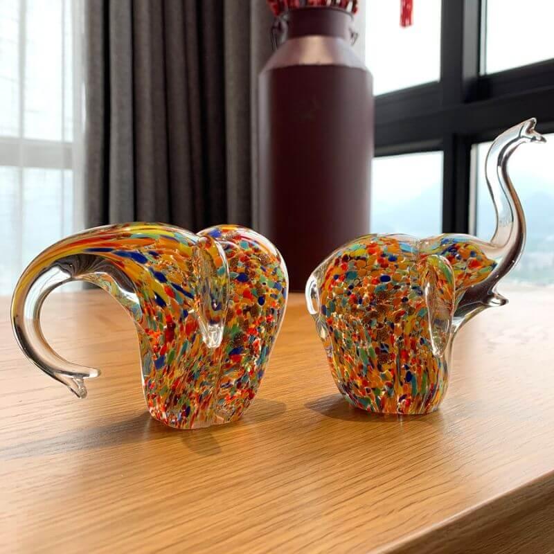 Escultura de Elefante Brilhante em Resina - Arte Decorativa para Casa