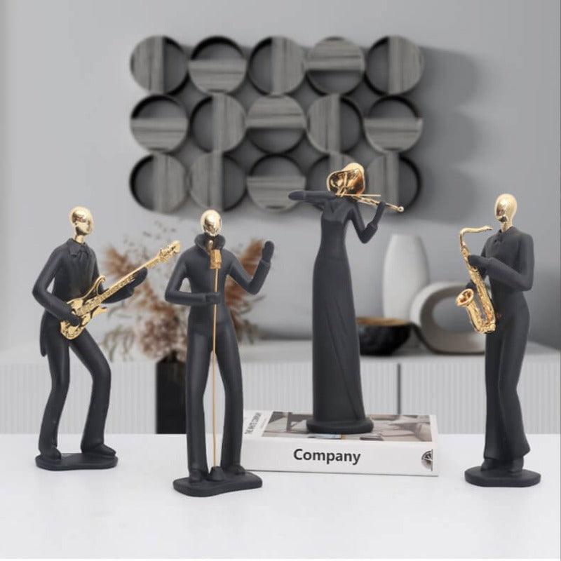 Escultura de Músicos en Resina - Arte Decorativo para Amantes de la Música