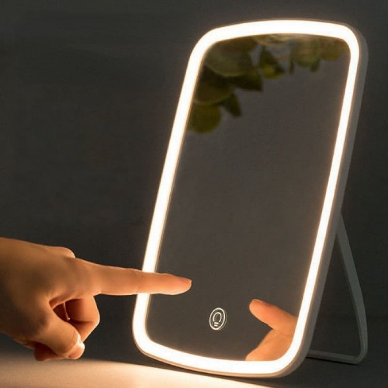Espelho de Mesa com LED para Maquiagem - Iluminação Ajustável e Design Moderno
