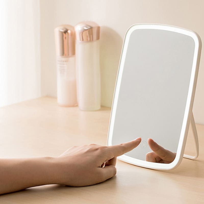 Espelho de Mesa com LED para Maquiagem - Iluminação Ajustável e Design Moderno