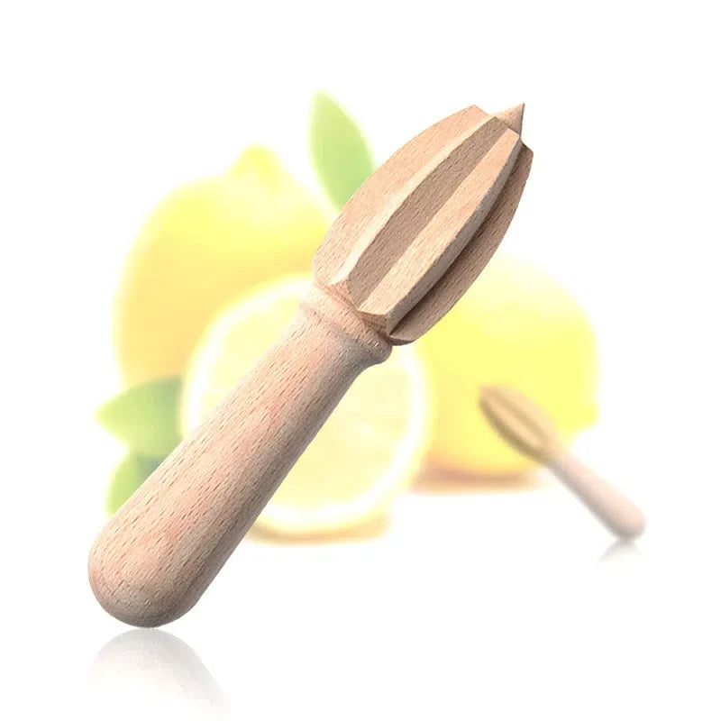 Espremedor Manual de Limão em Madeira de Faia Natural - Utensílio de Cozinha Ecológico