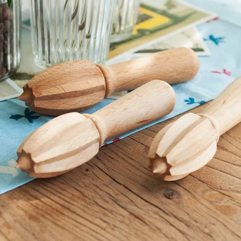 Espremedor Manual de Limão em Madeira de Faia Natural - Utensílio de Cozinha Ecológico