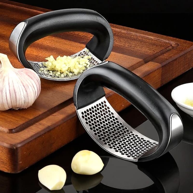 Espremedor de Alho e Amassador de Inox - Utensílio de Cozinha Multifuncional