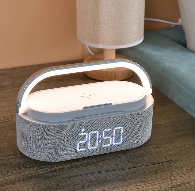 Estação de Carregamento com Despertador Integrado e Alto-falantes Bluetooth
