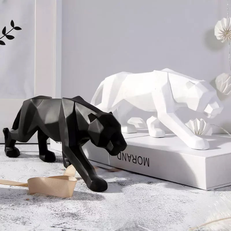 Estátua de Leopardo em Resina para Decoração de Mesa