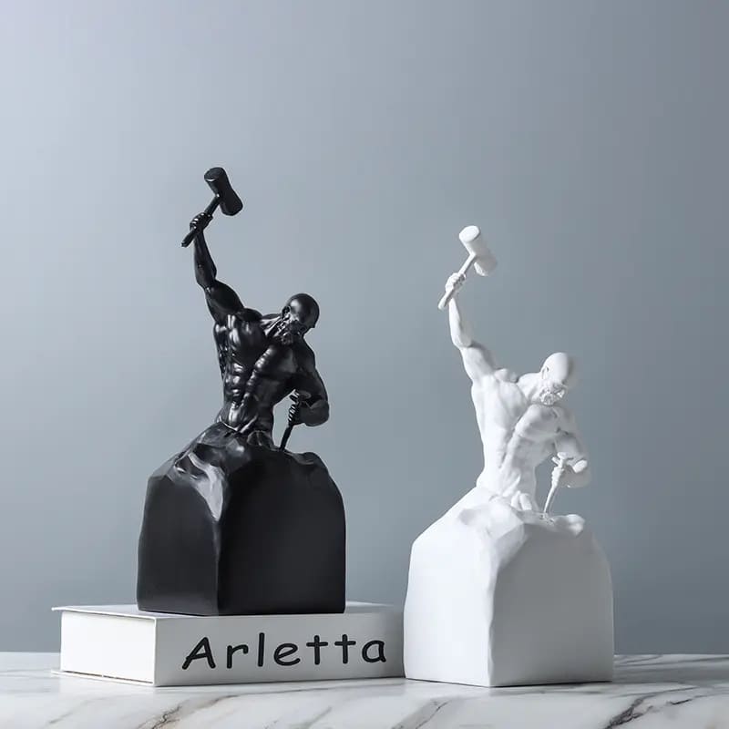 Estátua de Resina de Homem Esculpindo para Decoração de Sala