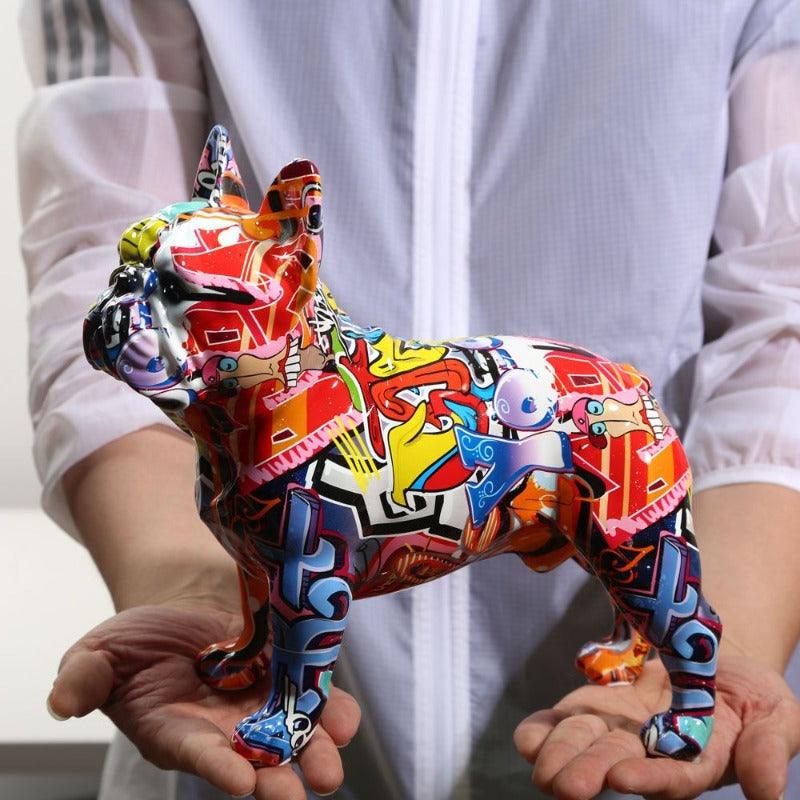 Estatueta de Bulldog Colorida - Decoração de Casa e Presente