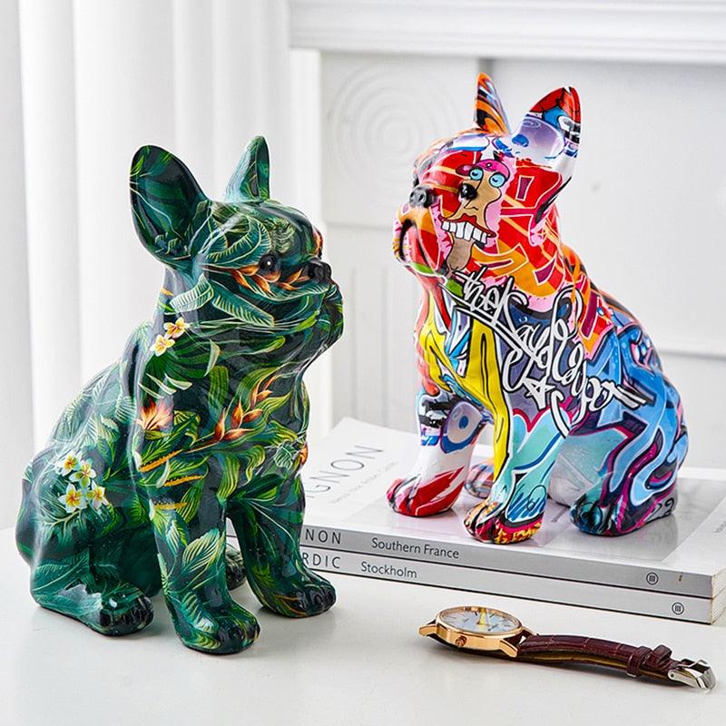 Estatueta de Bulldog Colorida - Decoração de Casa e Presente