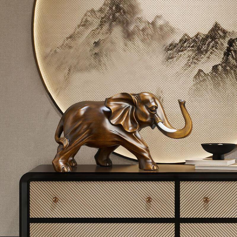 Estatueta de Elefante Clássico em Resina - Decoração de Casa