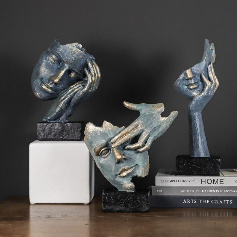 Estatueta de Expressões Incompletas - Decoração Artística para Casa