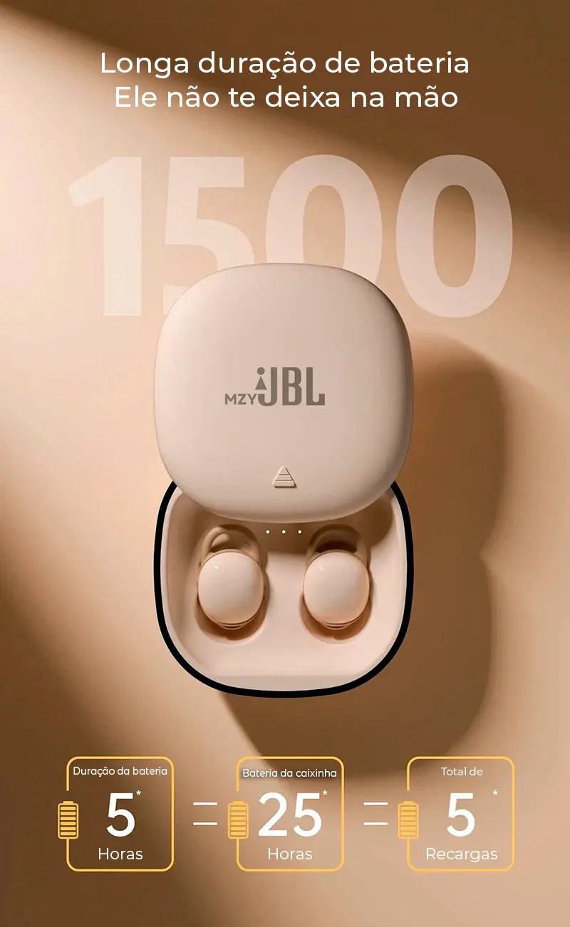 Fone Bluetooth Ergonômico JBL com Conexão Sem Fio e Alta Qualidade de Som