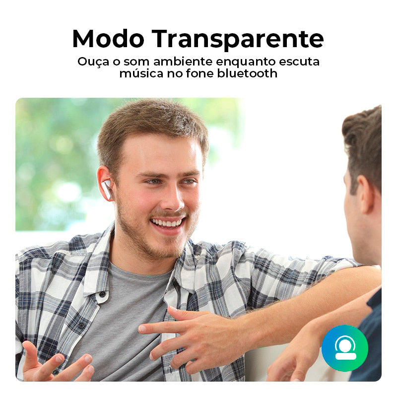 Fone Sem Fio Auricular QCY HT05 com Cancelamento de Ruído Ativo - Alta Qualidade de Som