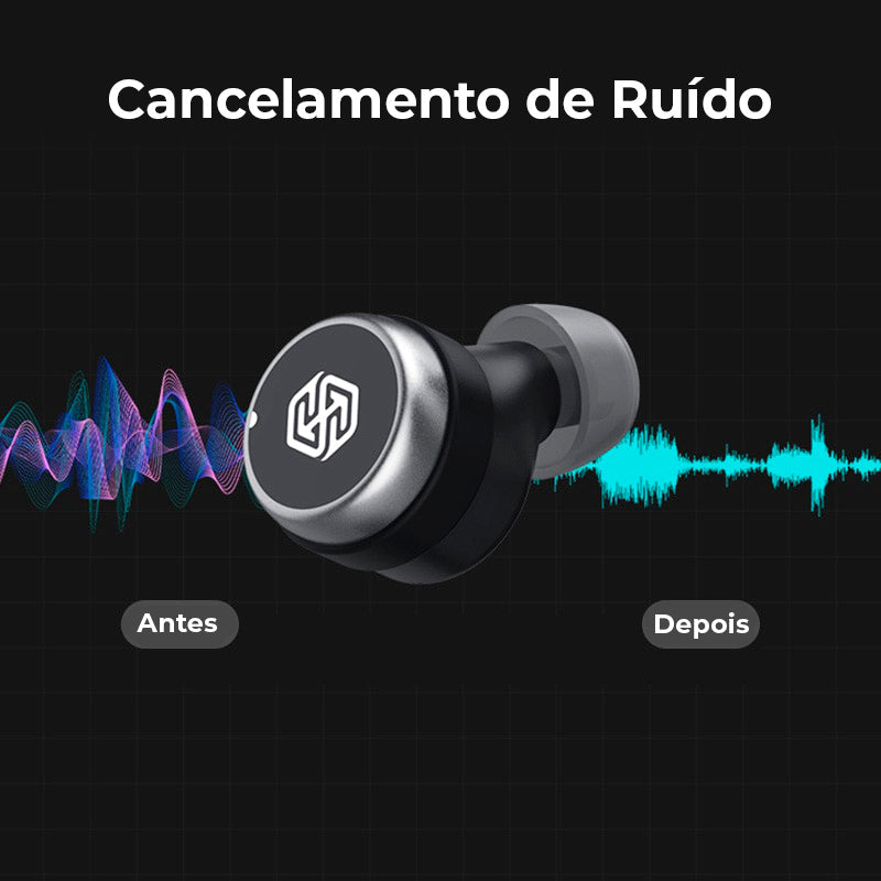 Fone de Ouvido Bluetooth Profissional TWS com Cancelamento de Ruído