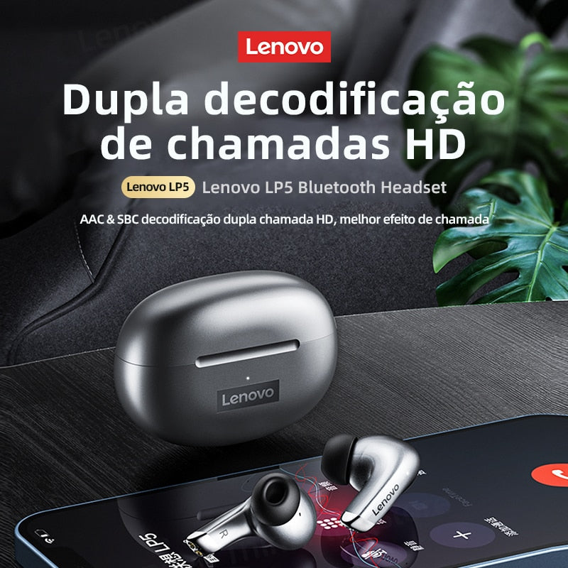 Fone Original LP5 com Conexão Bluetooth e Cancelamento de Ruído