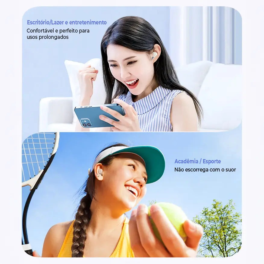 Fone de Ouvido Bluetooth Duplo MCHOSE-MC BH295 com Som Estéreo e Conforto