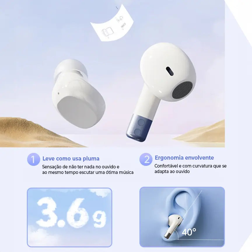 Fone de Ouvido Bluetooth Duplo MCHOSE-MC BH295 com Som Estéreo e Conforto