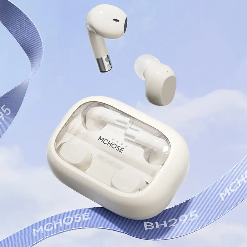 Fone de Ouvido Bluetooth Duplo MCHOSE-MC BH295 com Som Estéreo e Conforto