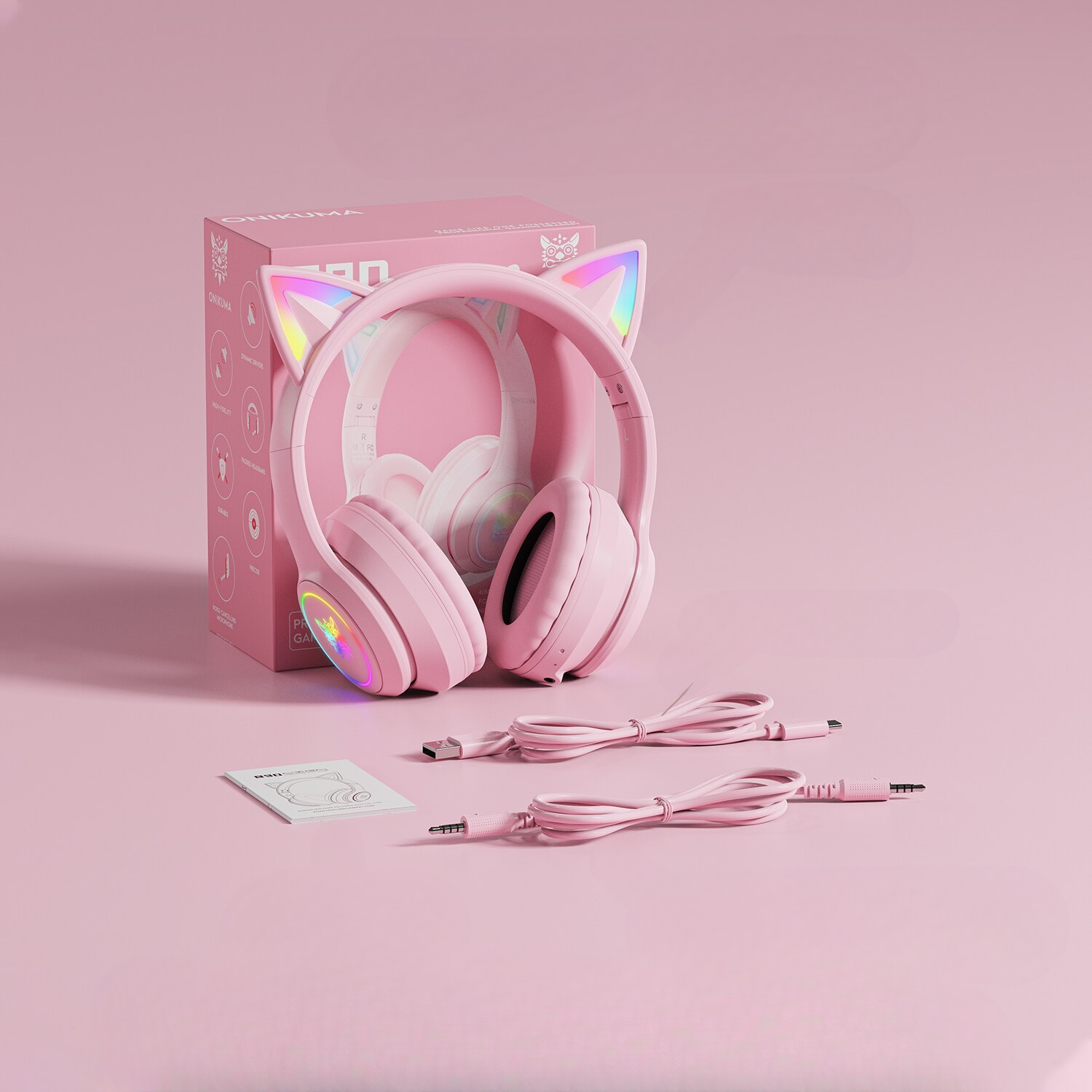 Headphone Bluetooth Fone de Ouvido Rosa Gatinha Para Menina B90 - Com Som de Alta Qualidade