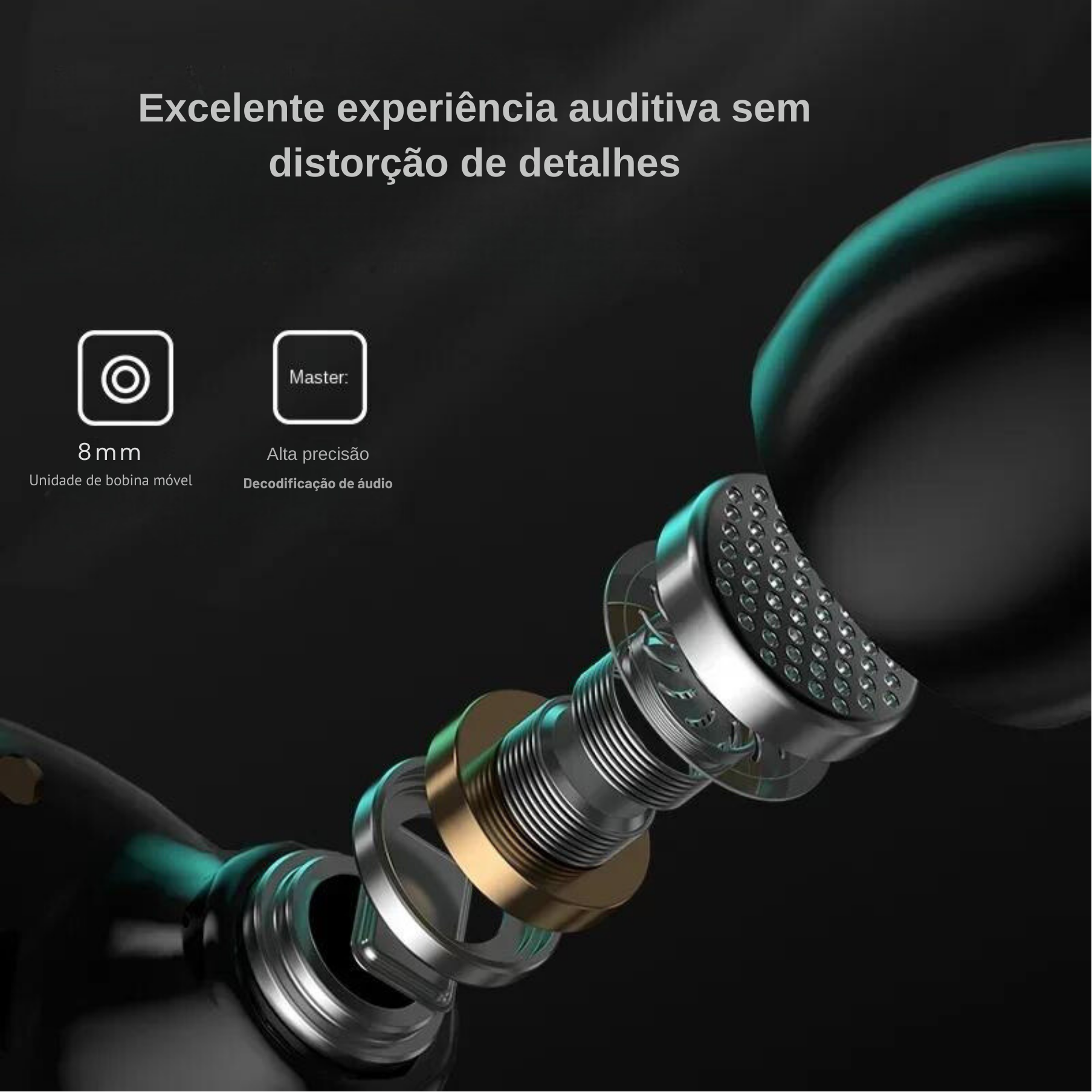 Fones de Ouvido Sem Fio M25 TWS Bluetooth com Cancelamento de Ruído