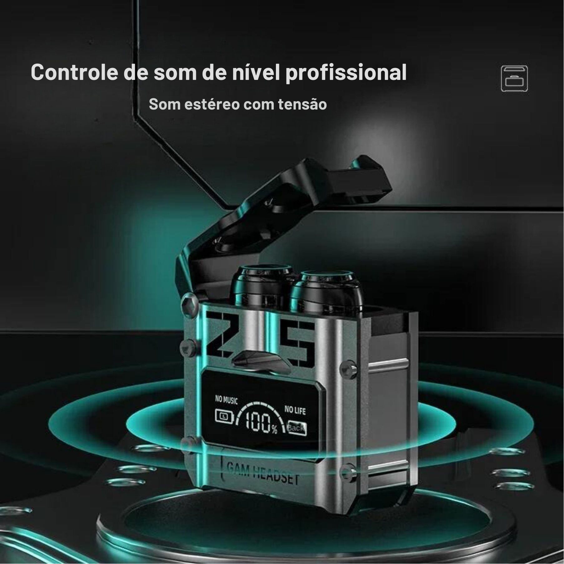 Fones de Ouvido Sem Fio M25 TWS Bluetooth com Cancelamento de Ruído