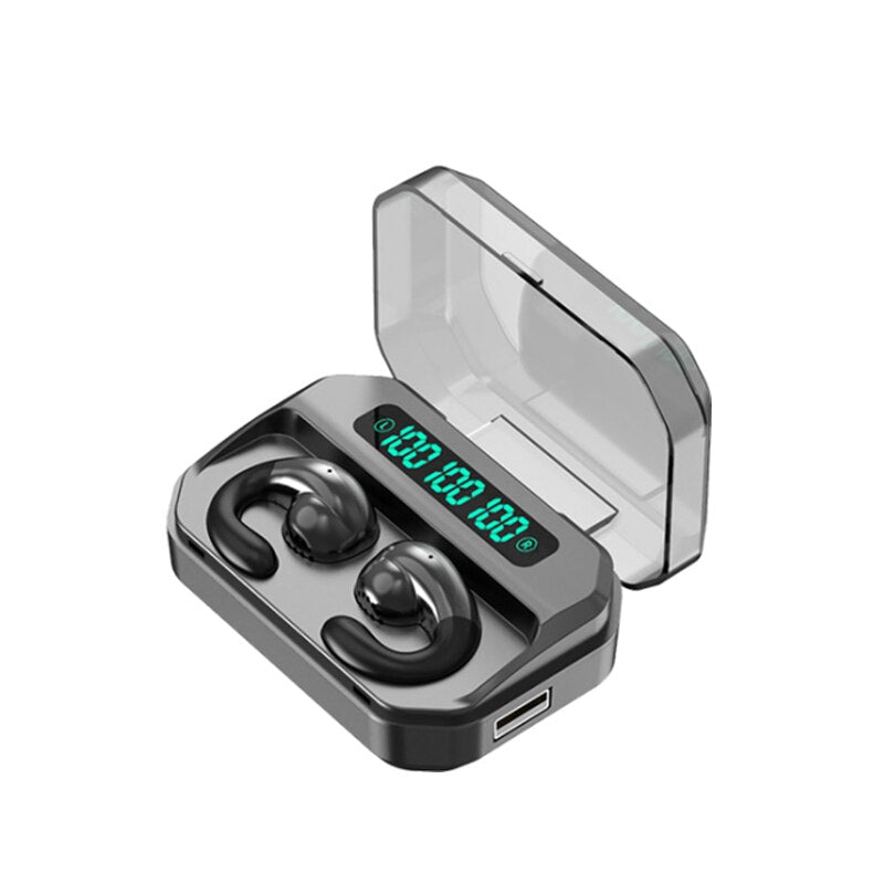 Fones de Ouvido TWS Condução Óssea com Cancelamento de Ruído