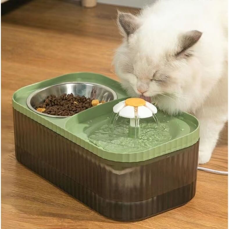 Fonte de Água e Comedouro Automático para Gatos e Cães - Bebedouro e Alimentador