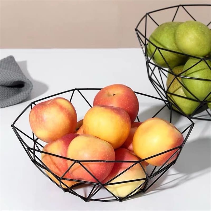 Fruteira de Mesa Centro de Ferro Moderna Decorativa - Cesta de Frutas