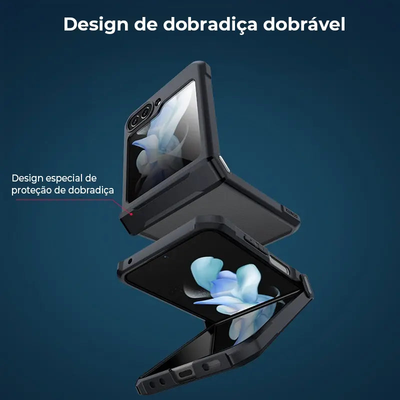 Capa para celular Samsung Z Flip Resistente a Impactos - Proteção Blindada
