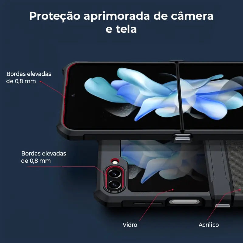 Capa para celular Samsung Z Flip Resistente a Impactos - Proteção Blindada