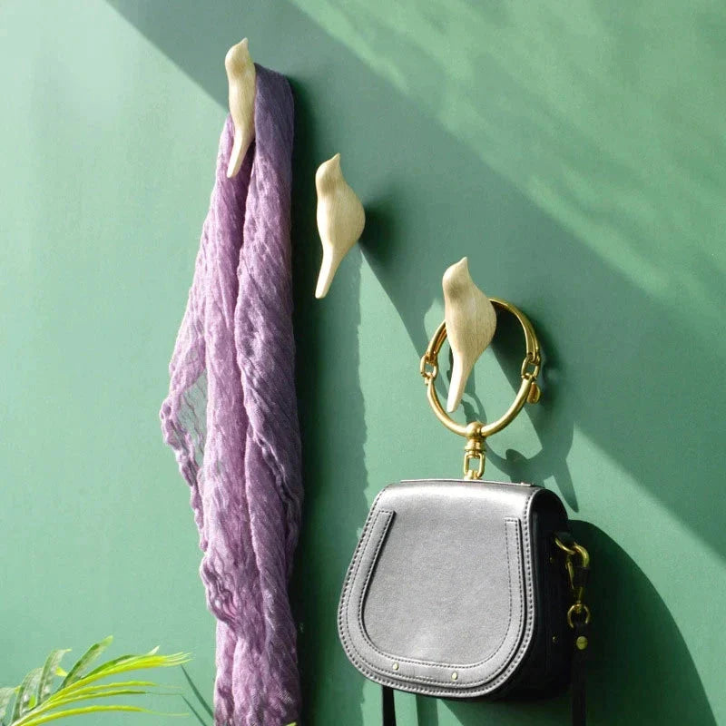 Ganchos de Parede Decorativos em Formato de Pássaros - Conjunto com 1 Peça