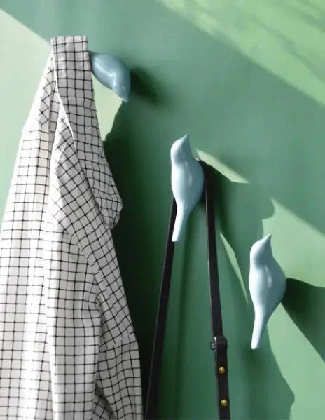 Ganchos de Parede Decorativos em Formato de Pássaros - Conjunto com 1 Peça