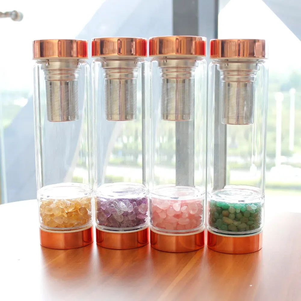 Garrafa de Cristal com Infusor para Bebidas Aromatizadas