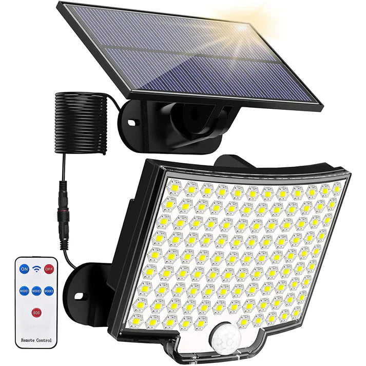 Holofote Solar LED 800W Triplo - Iluminação Eficiente para Exteriores - Tech Urbane
