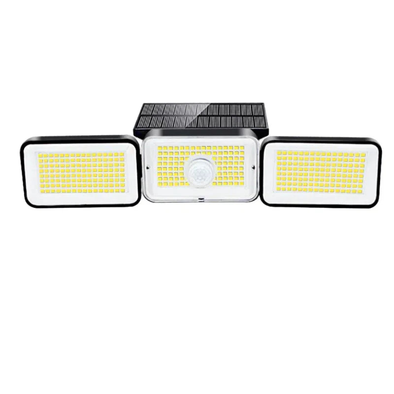 Holofote Solar LED 800W Triplo com 3 Cabeças - Iluminação Ecológica para Ambientes Externos