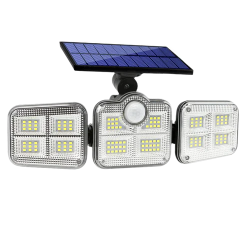 Holofote Solar LED 800W com 3 Cabeças - Iluminação Eficiente para Externo