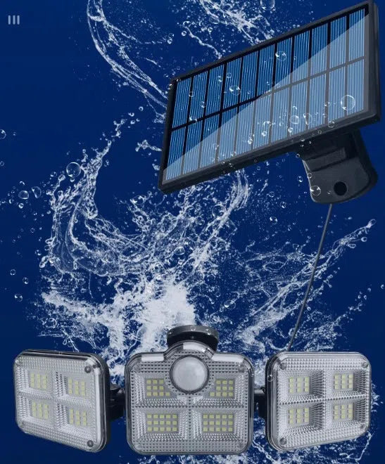 Holofote Solar LED 800W com 3 Cabeças - Iluminação Eficiente para Externo